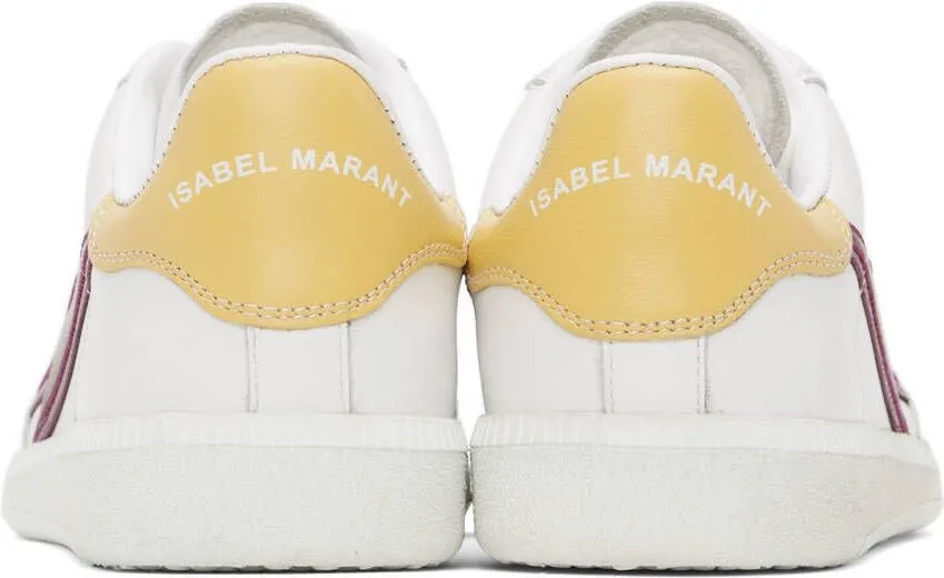 Isabel Marant White & Burgundy Bryce Sneakers