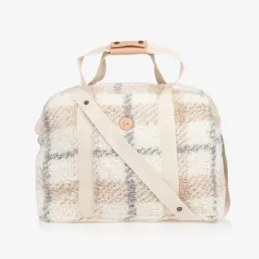 Ivory Check Sherpa Fleece Changing Bag (51cm)