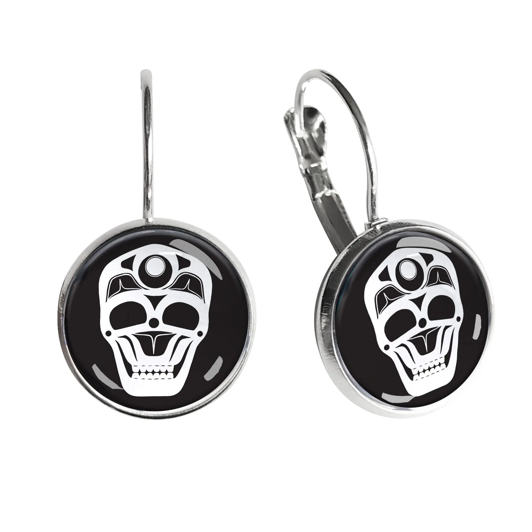 James Johnson Skull Dome Glass Earrings