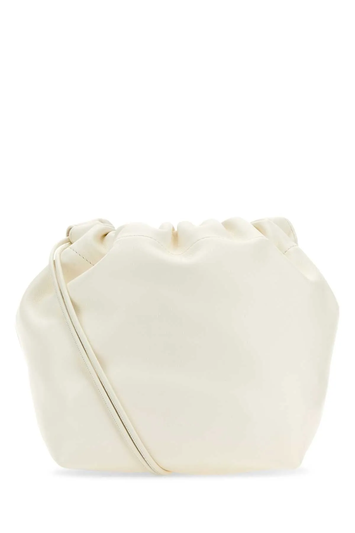 Jil Sander Ivory Leather Dumping Bucket Bag