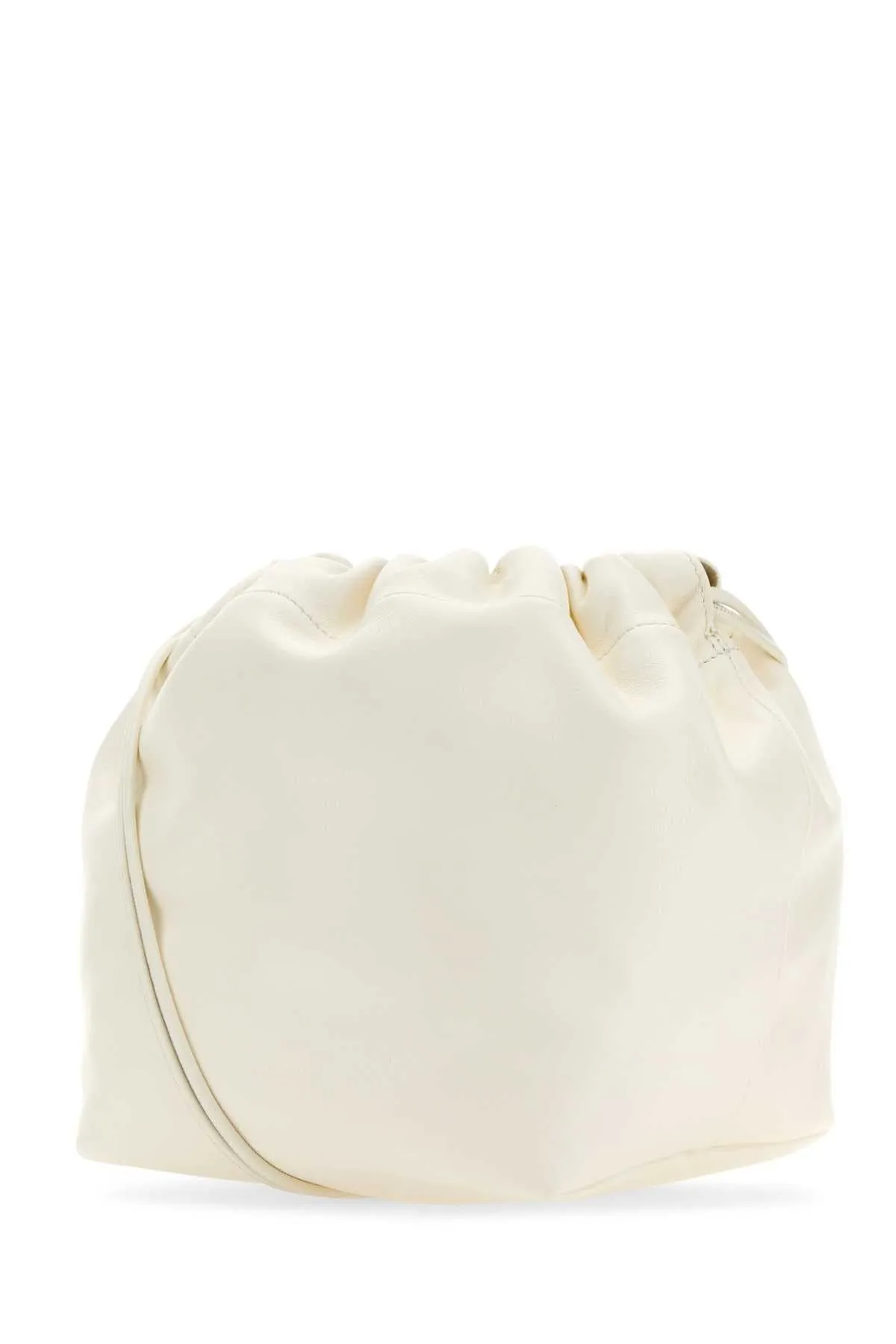 Jil Sander Ivory Leather Dumping Bucket Bag