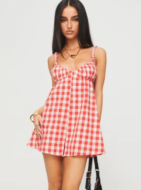 Jorda Romper Red Gingham