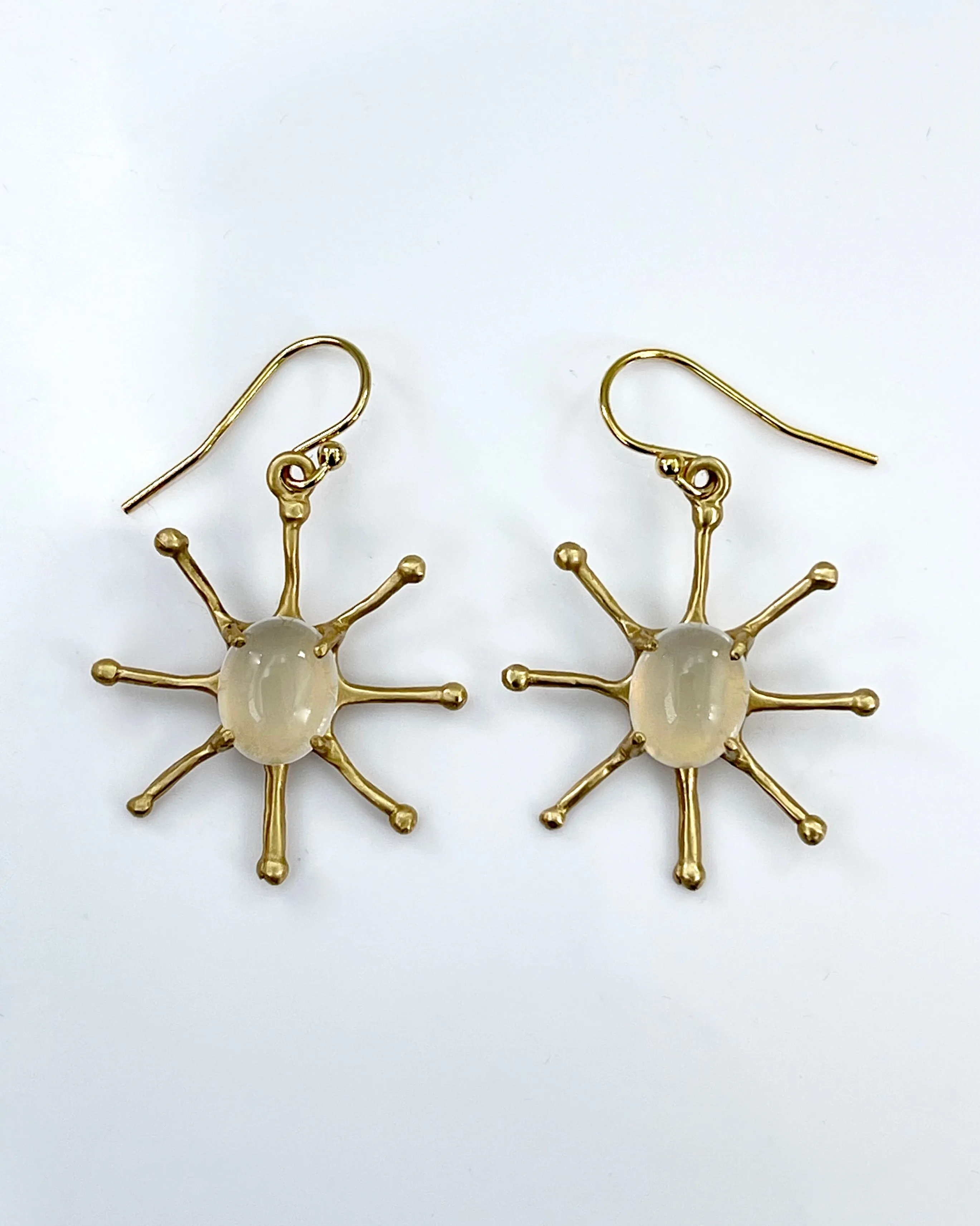 Julie Cohn Stella White Quartz Bronze Earrings