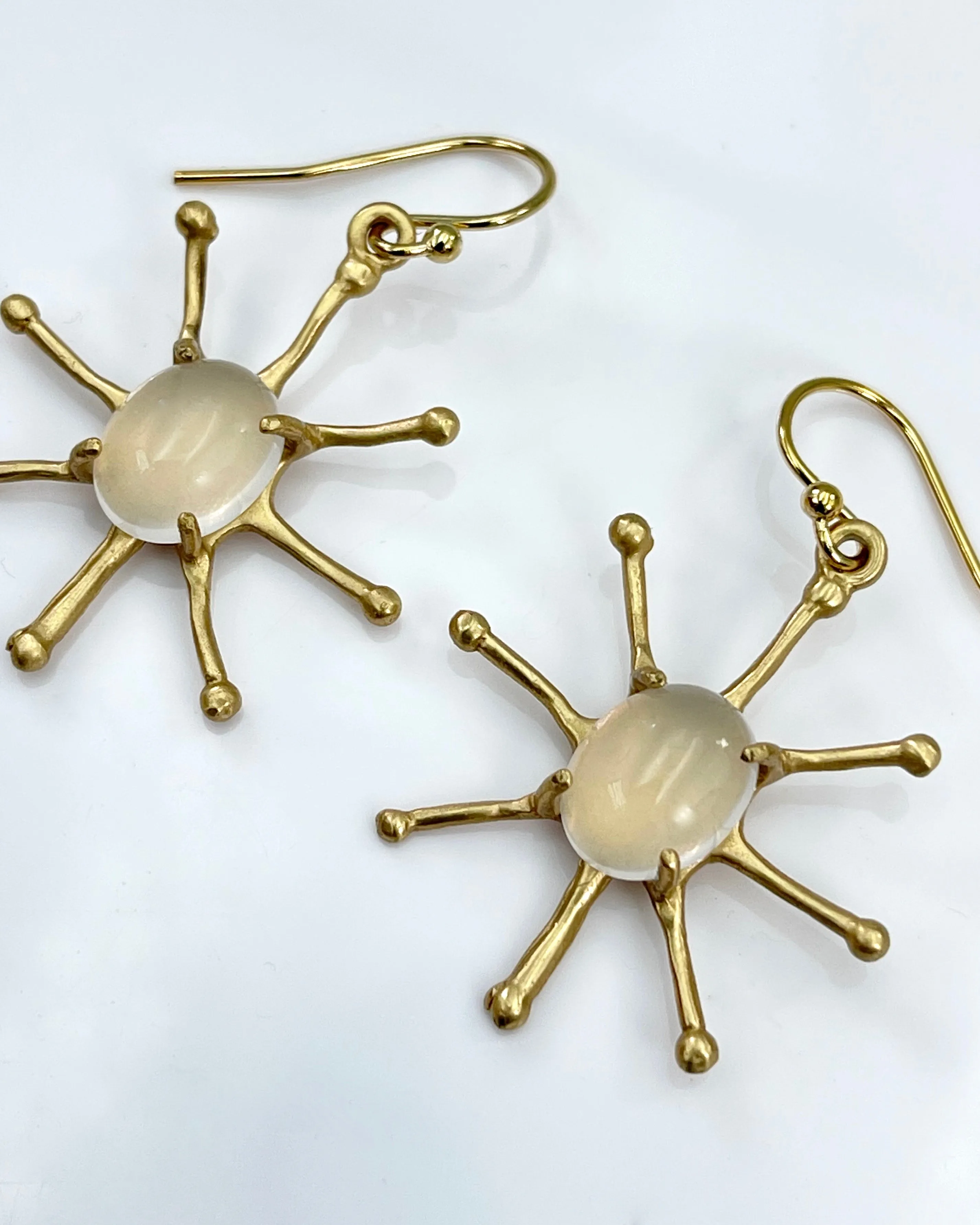 Julie Cohn Stella White Quartz Bronze Earrings