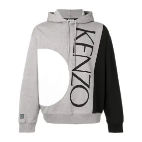 KENZO Color-Block Hoodie, Dove Grey