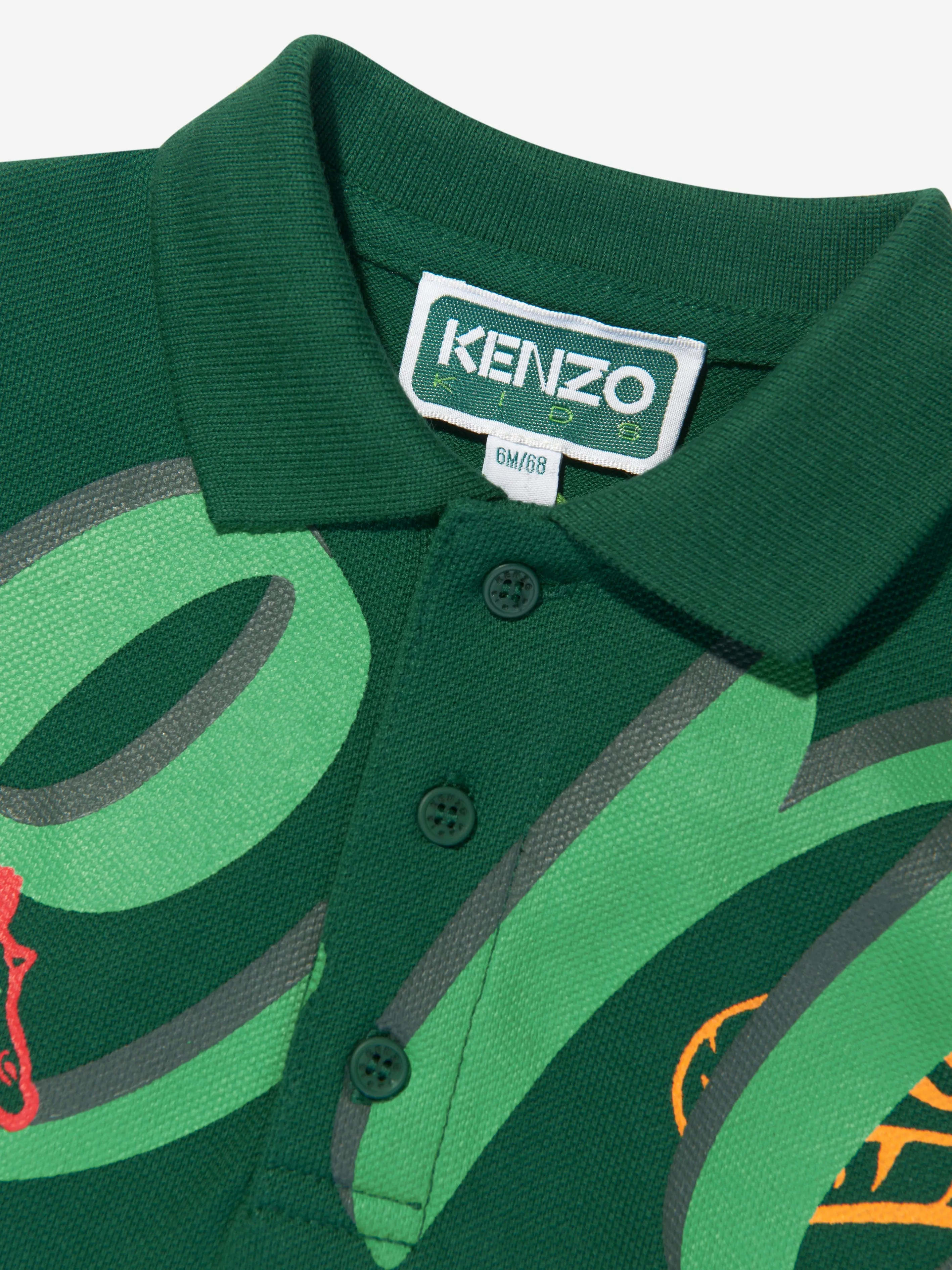 KENZO KIDS - Baby Boys Multi Iconic Romper in Green | Childsplay Clothing