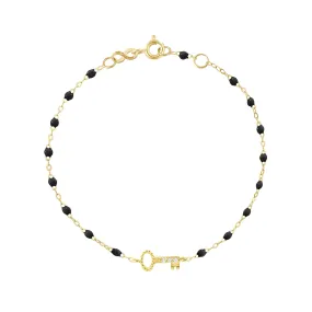 Key Diamond Black Bracelet, Yellow Gold, 6.7