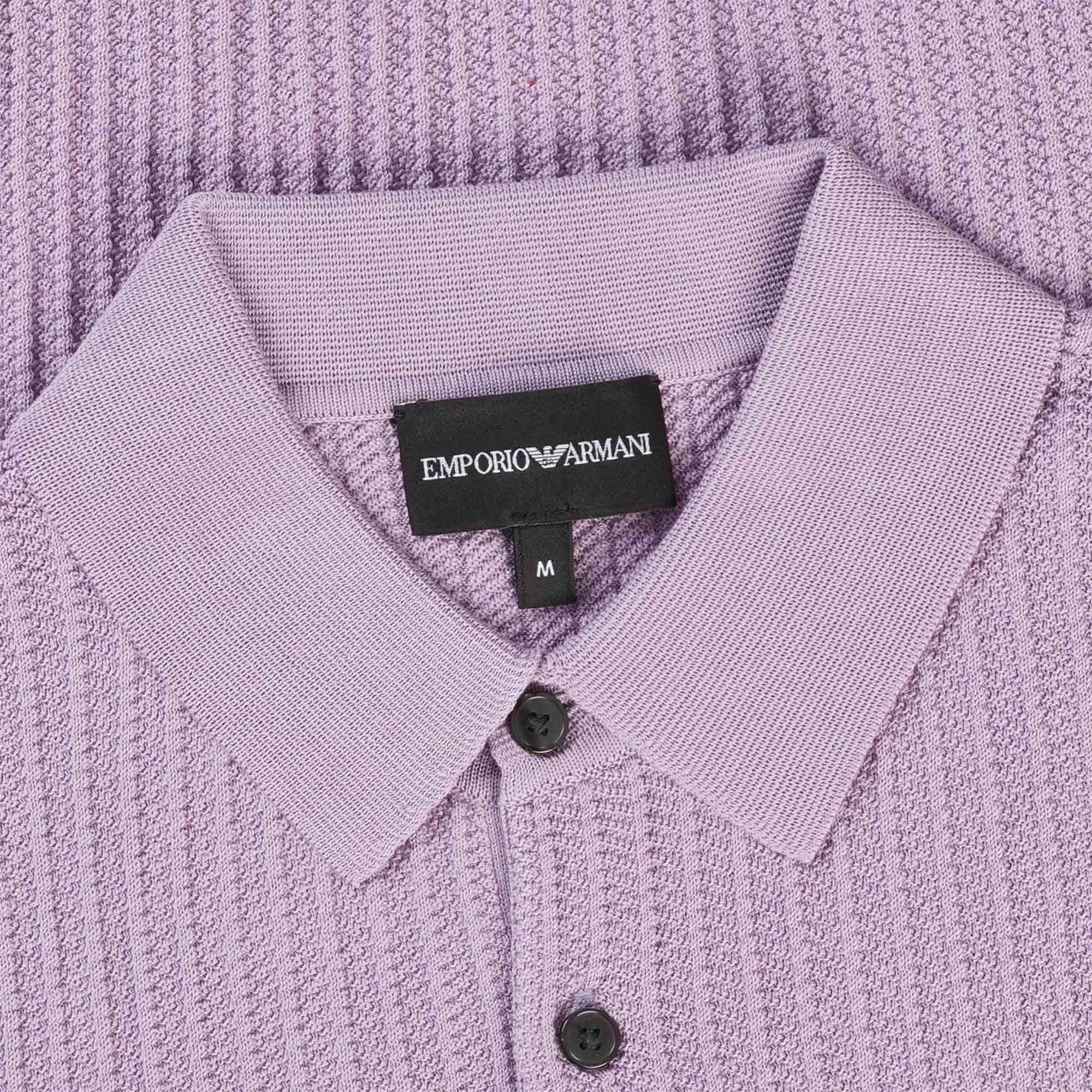 Knitted Polo Shirt - Vertical Purple