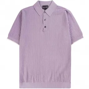 Knitted Polo Shirt - Vertical Purple