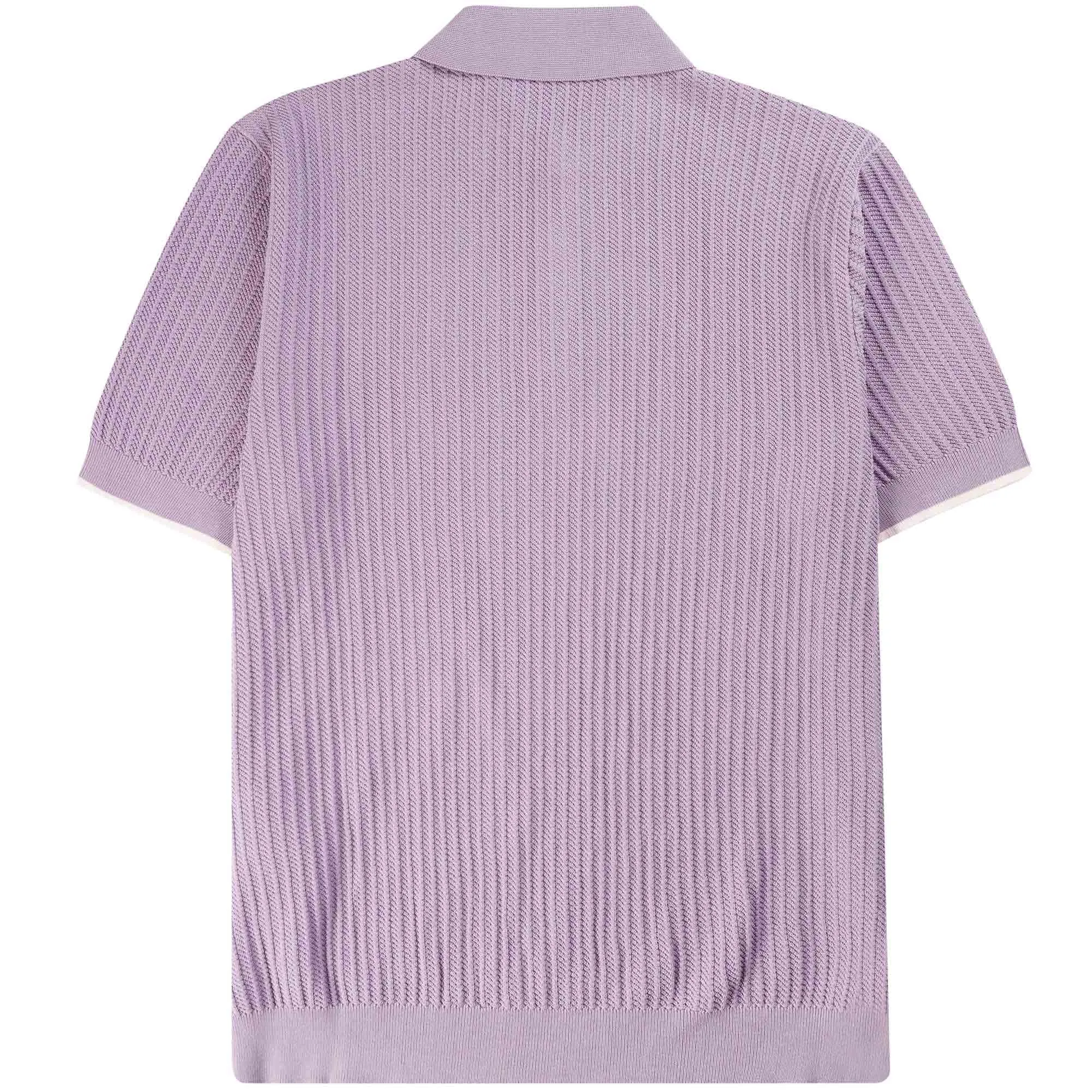 Knitted Polo Shirt - Vertical Purple