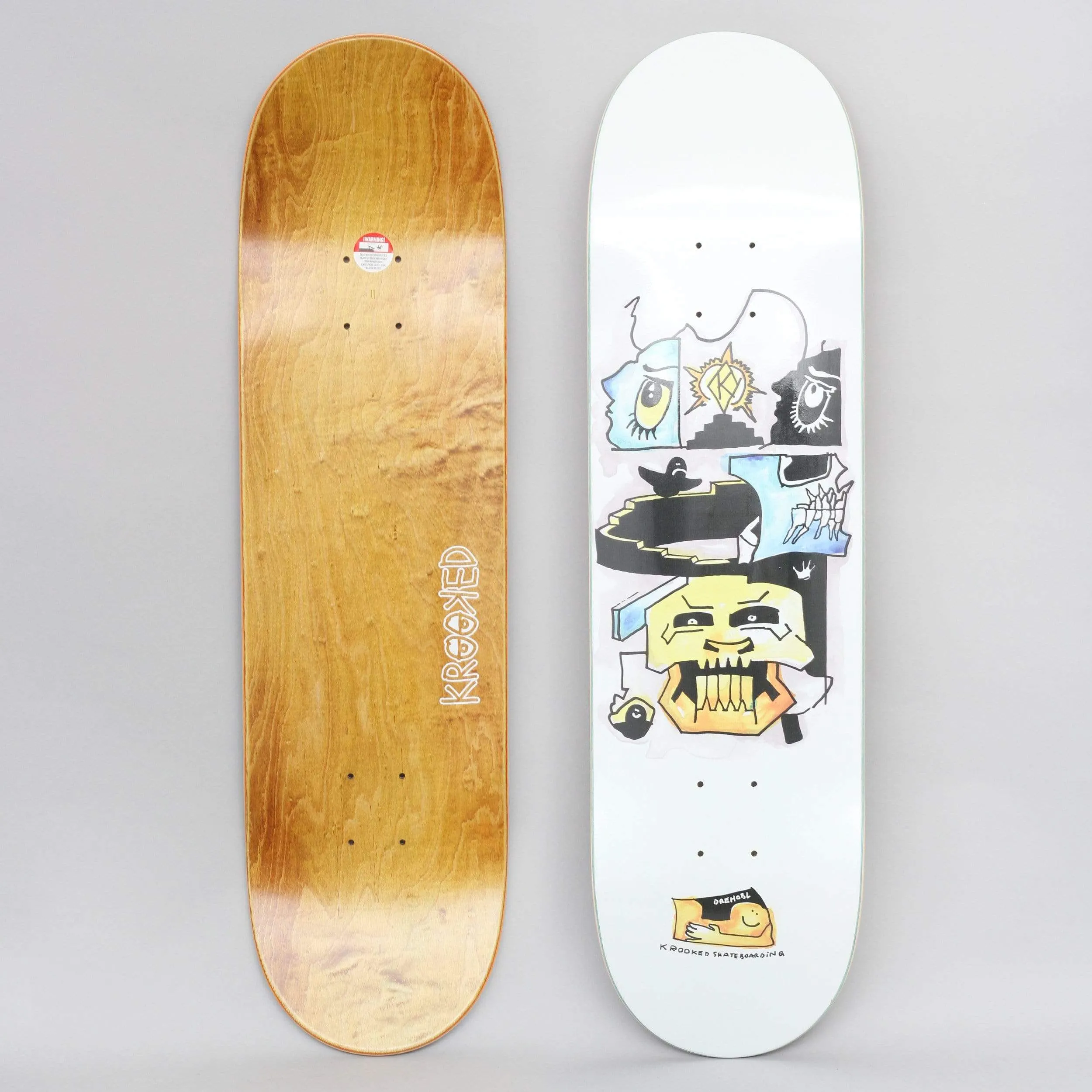 Krooked 8.5 Drehobl Gibson Skateboard Deck White