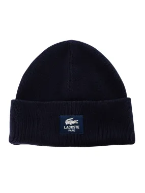 Lacoste Box Logo Beanie - Navy Blue