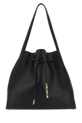 Lanvin Black Leather Sequence Shopping Bag