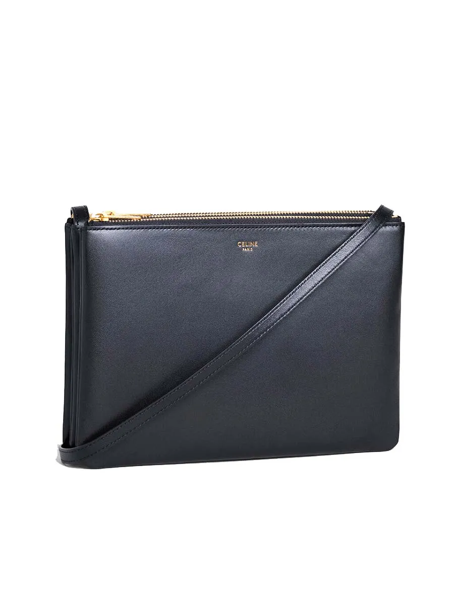 Large Trio Bag in Smooth Leather Black