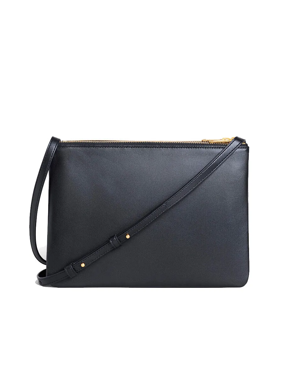 Large Trio Bag in Smooth Leather Black