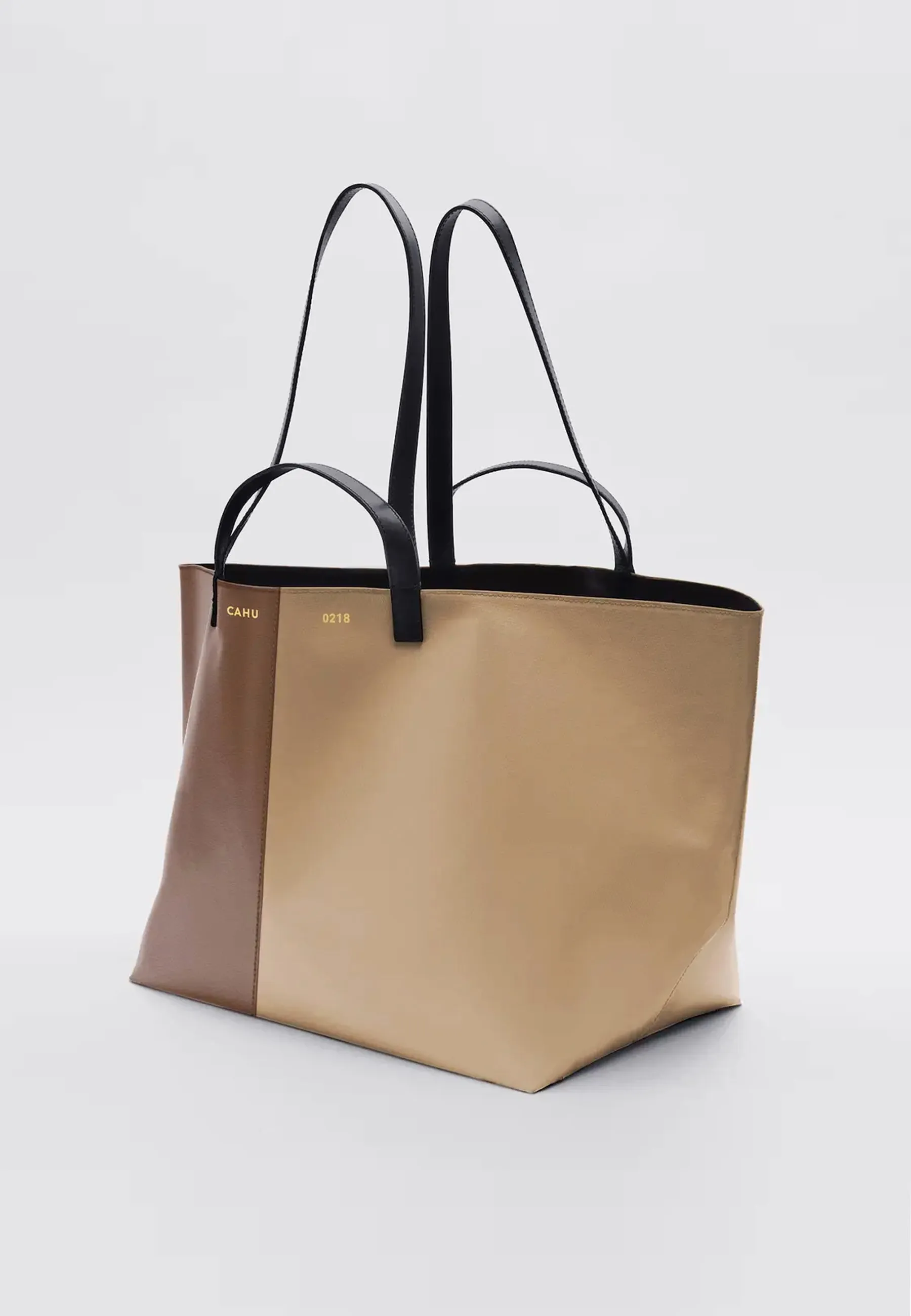 Le Pratique Medium Bigout Zip PVC/Leather Bag - Cream/Taupe