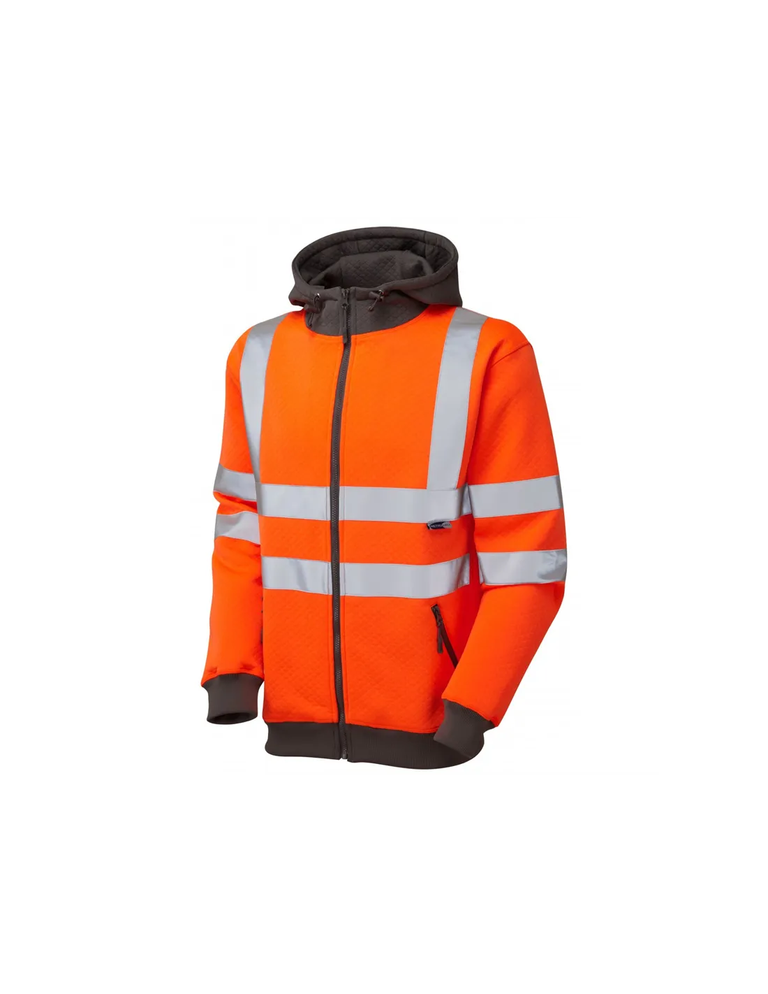 Leo Workwear - SS02 Saunton Class 3 Full Zip Hooded Sweatshirt - Orange - 2020ppe Size S