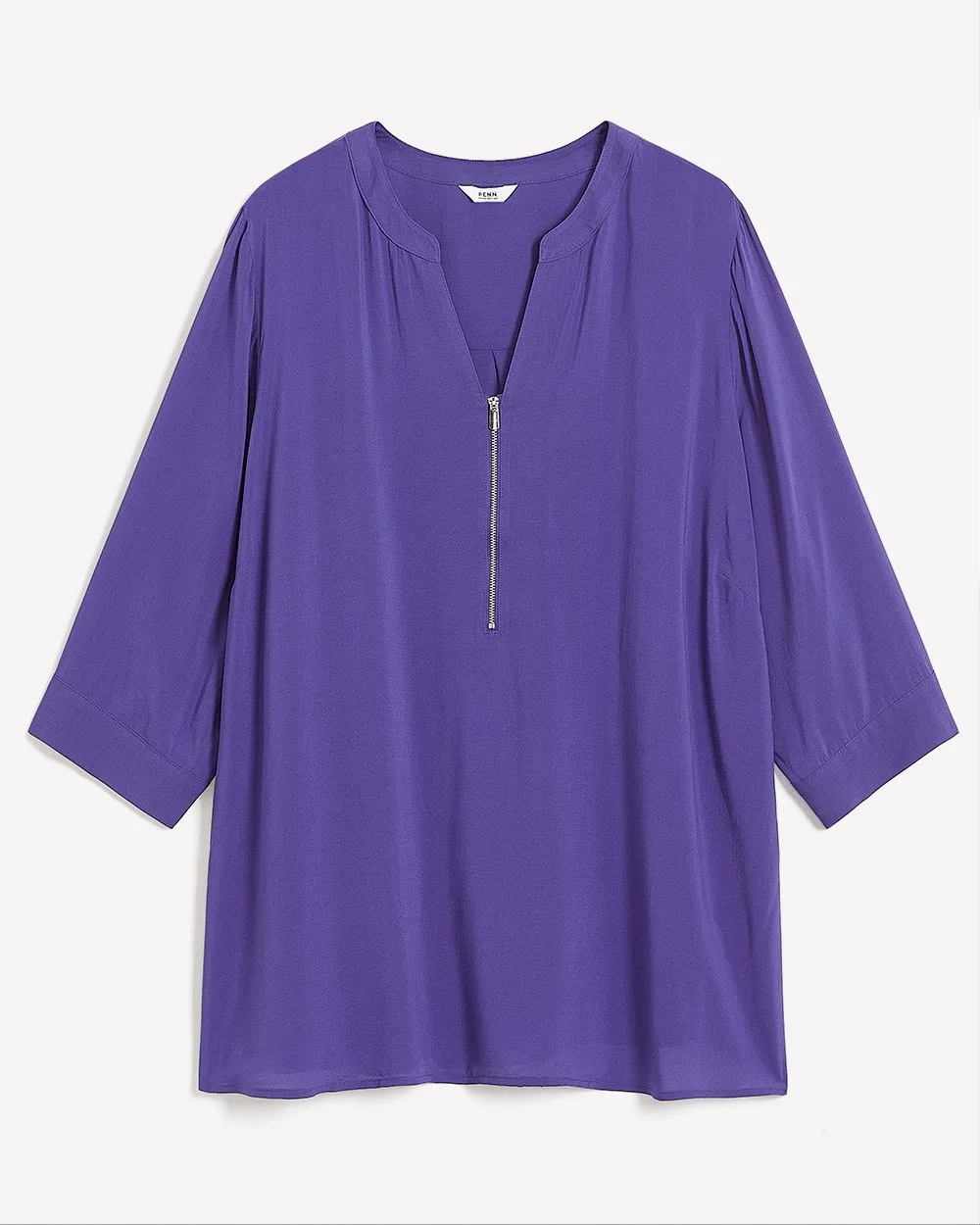 Lightweight Tunic Blouse with Metal Zip