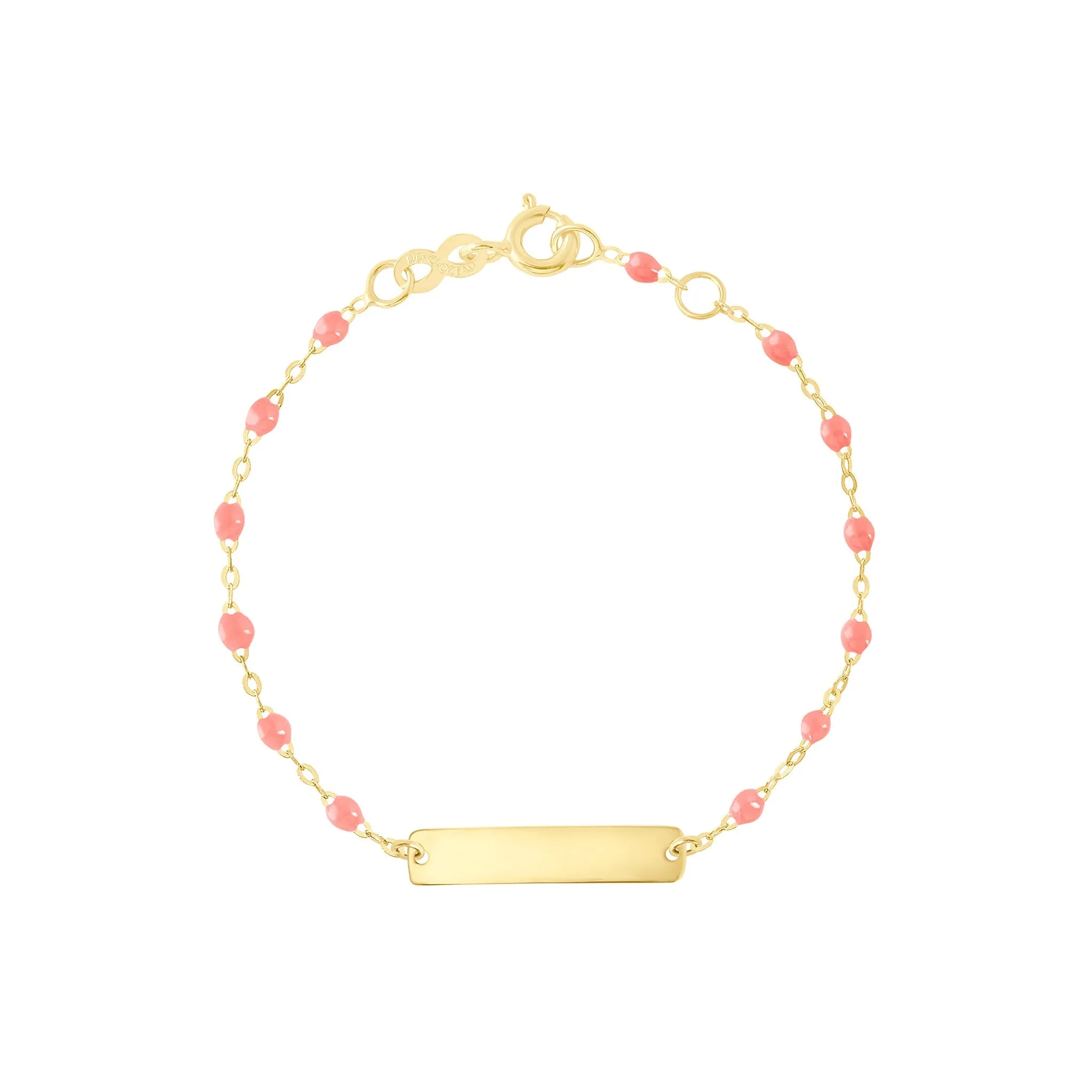 Little Gigi Fuchsia bracelet, Rectangle plaque, Yellow Gold, 5.1