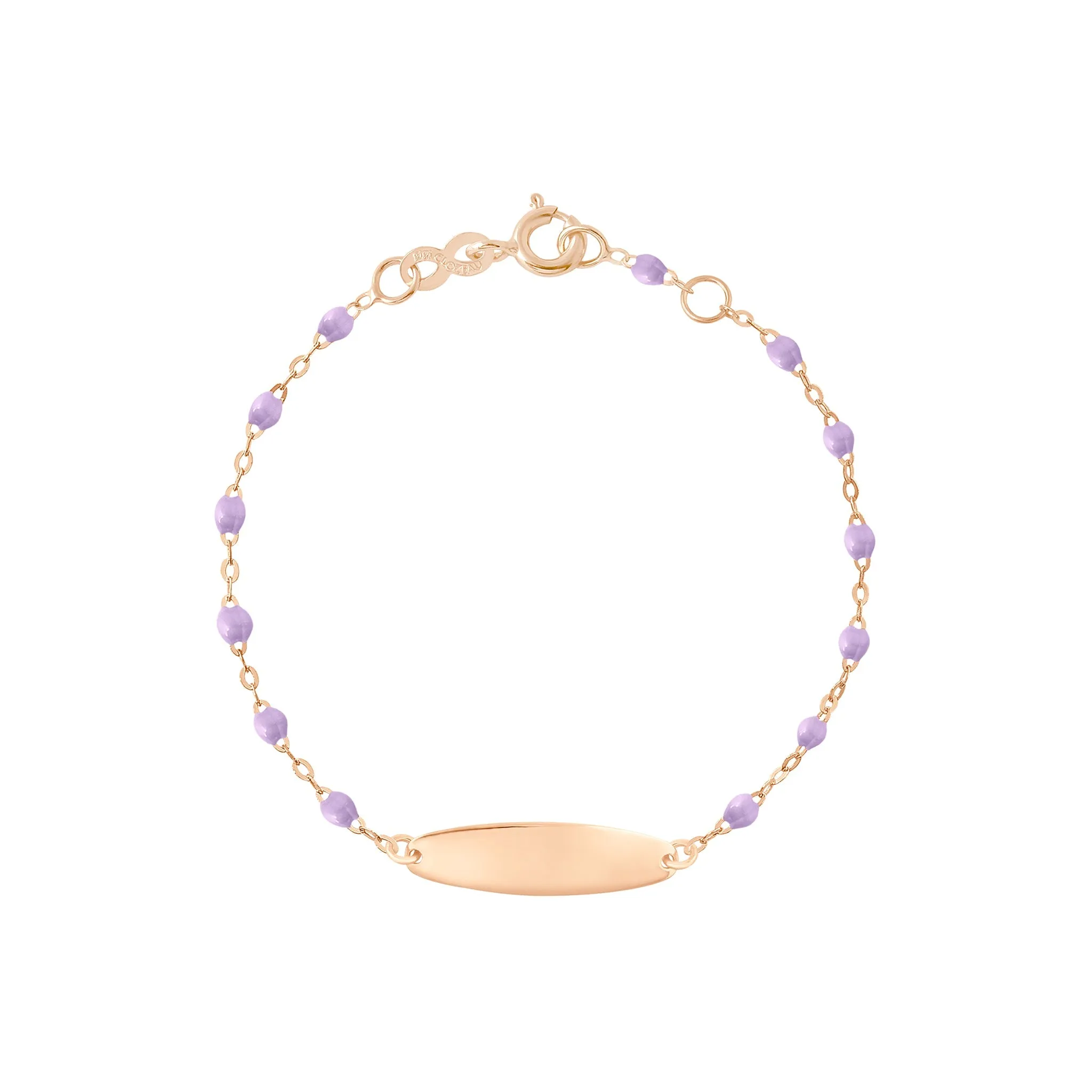 Little Gigi Lilac bracelet, Oval plaque, Rose Gold, 5.9