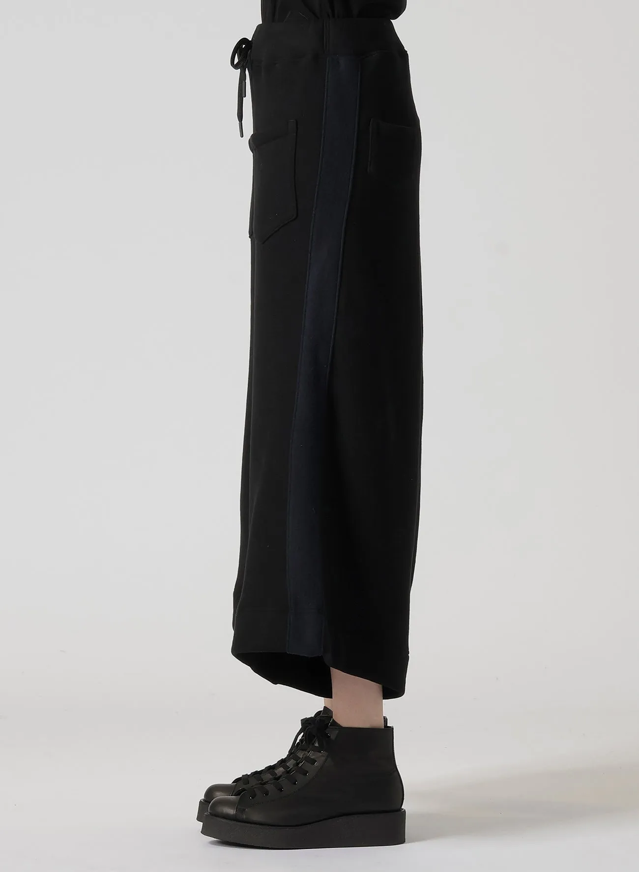 Liy/C BLUSHED FRENCH TERRY R-SIDE LINE WIDE PANTS