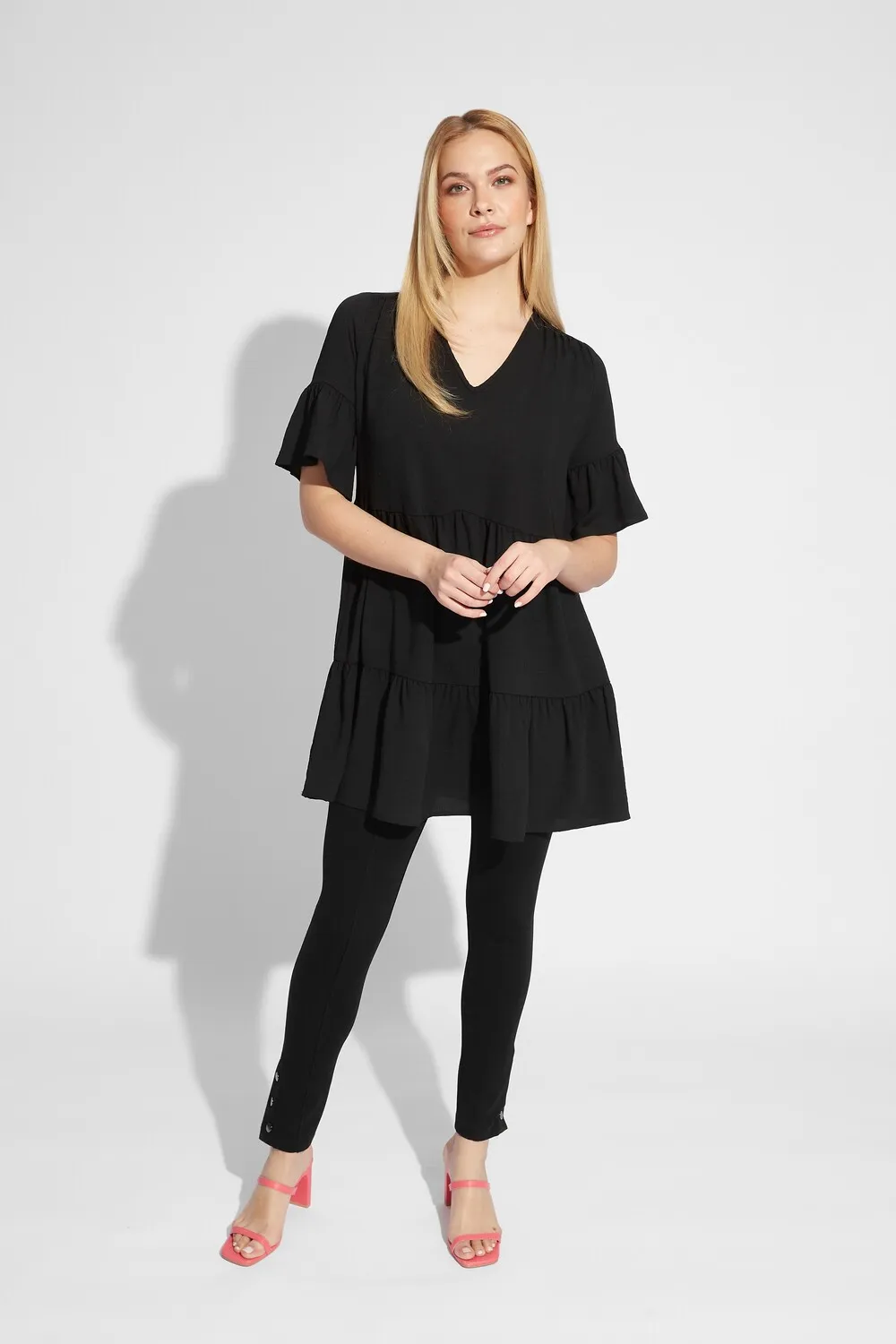 Loose Fit V-neck Tunic Style 231086