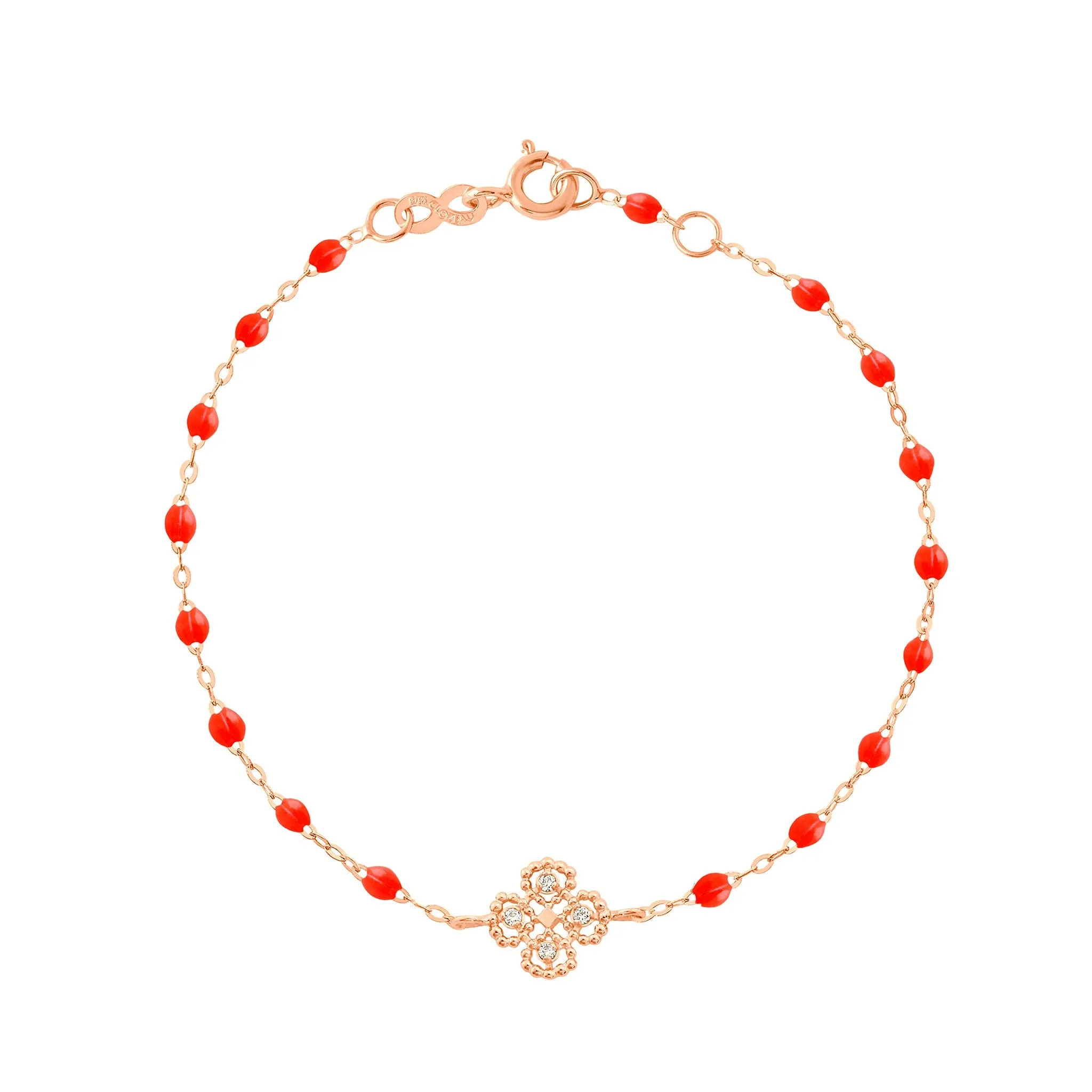 Lucky Clover Classic Gigi Coral diamond Bracelet, Rose Gold, 6.7