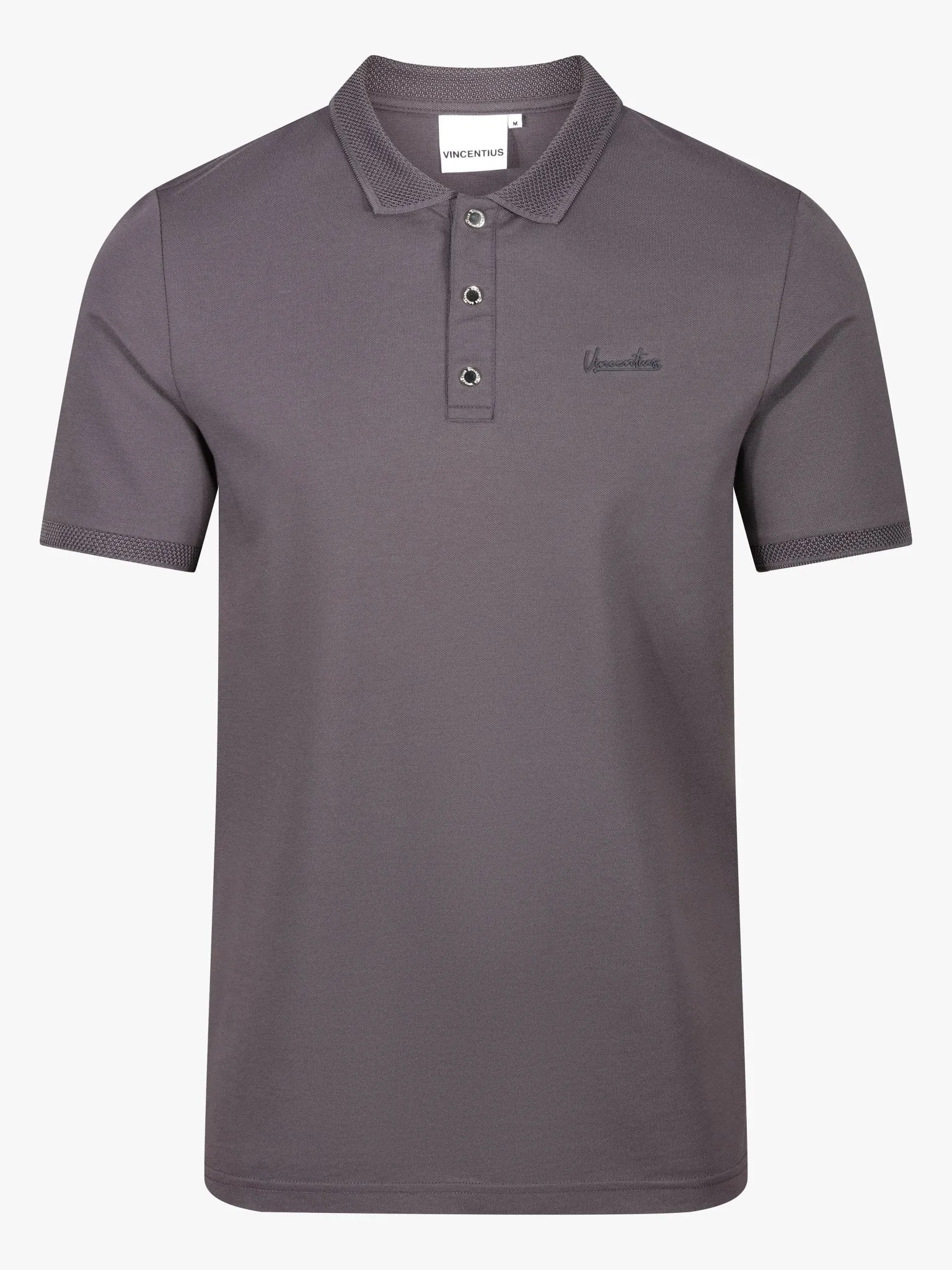 Luxury Pique Logo Polo - Charcoal