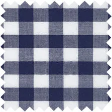 Made-to-Order Mandarin Tunic in Navy Gingham Poplin