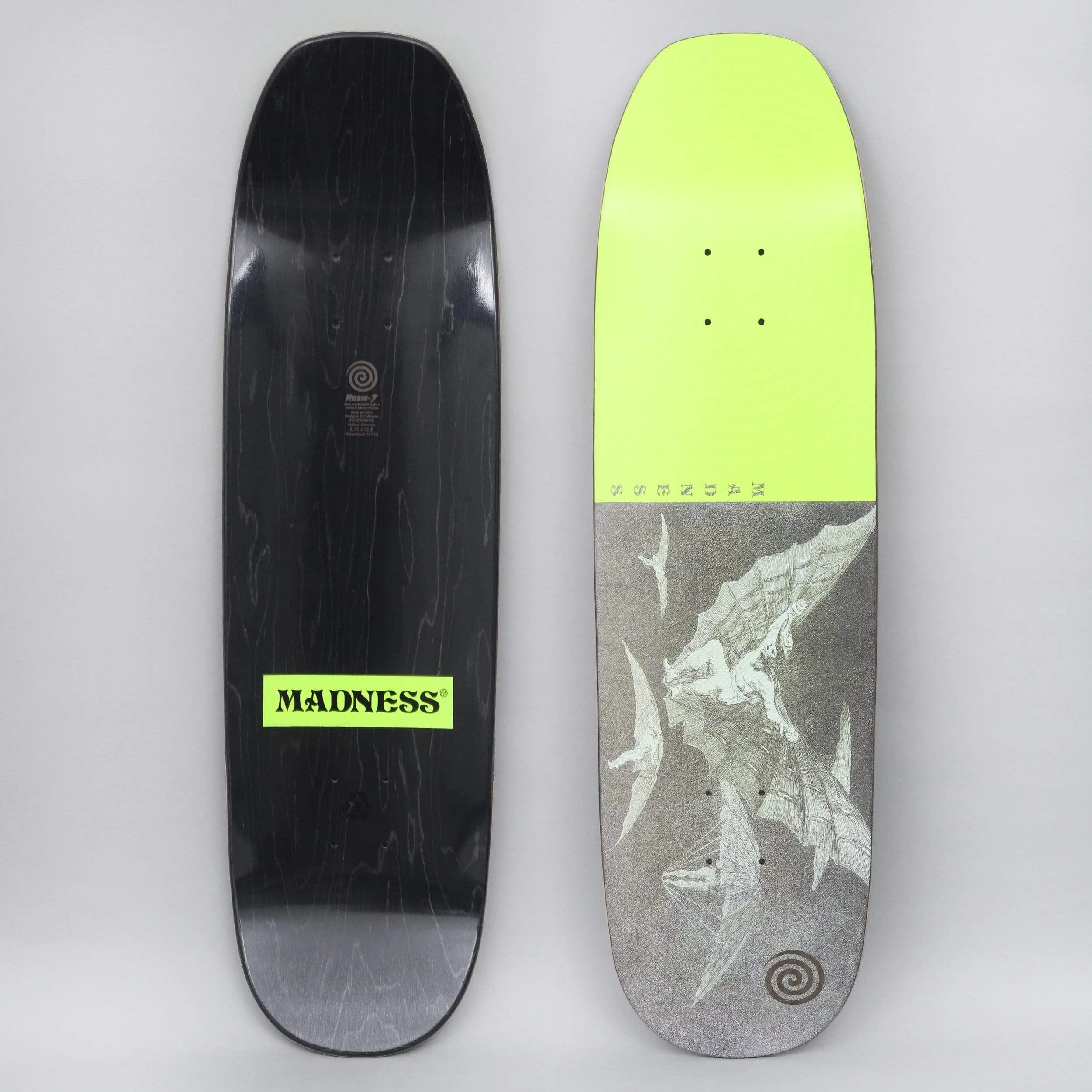 Madness 8.75 Flight Skateboard Deck Neon Yellow