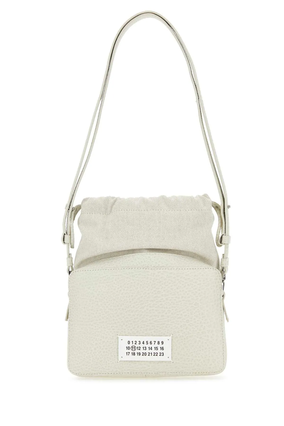 Maison Margiela Chalk Leather And Fabric 5 Ac Bucket Bag