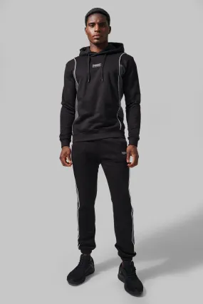 Man Active Colour Block Hooded Tracksuit