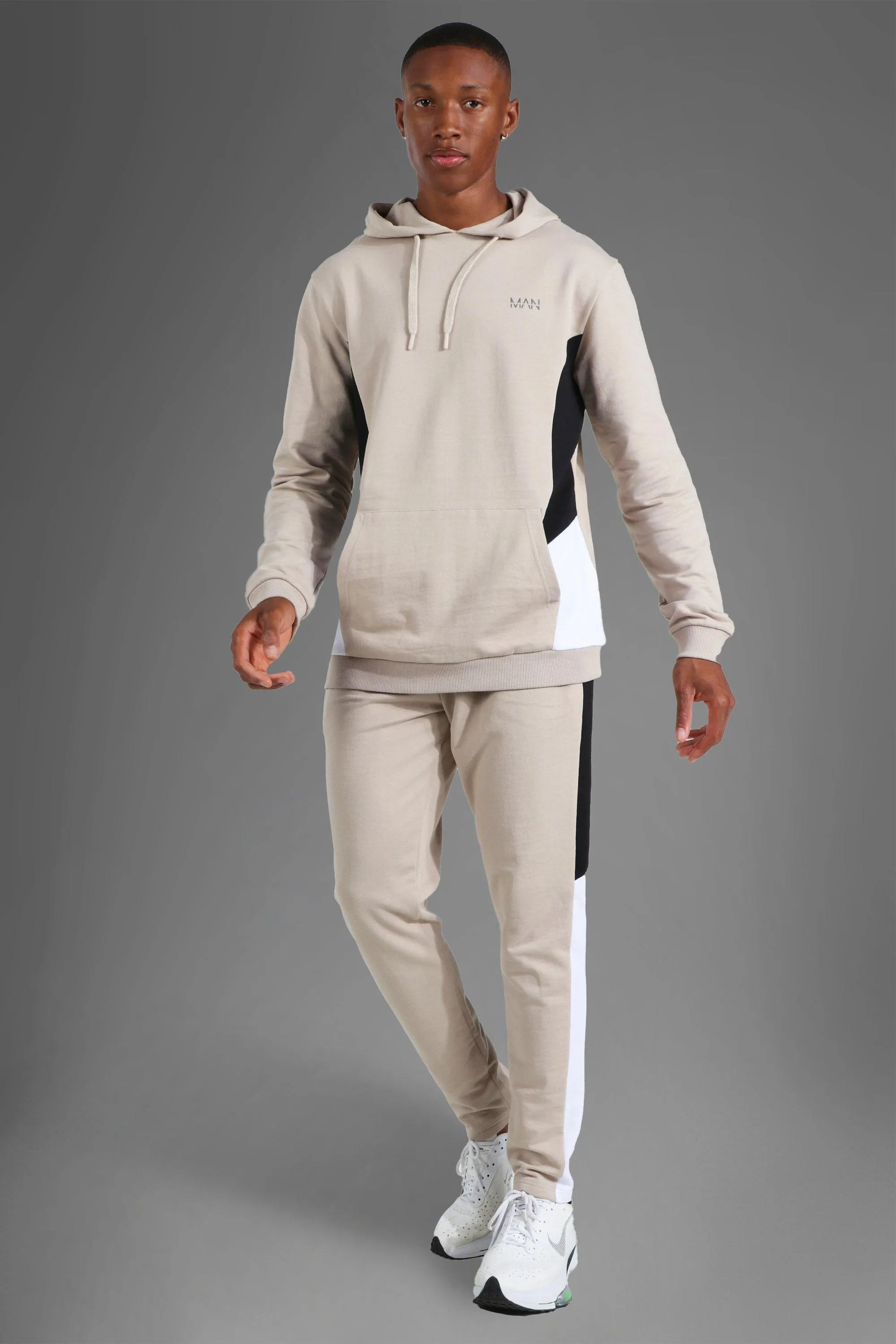 Man Active GymColour BlockHooded Tracksuit