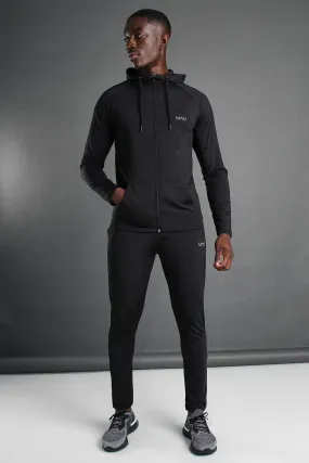 Man Active Hooded Zip Through Tracksuit | boohooMAN UK