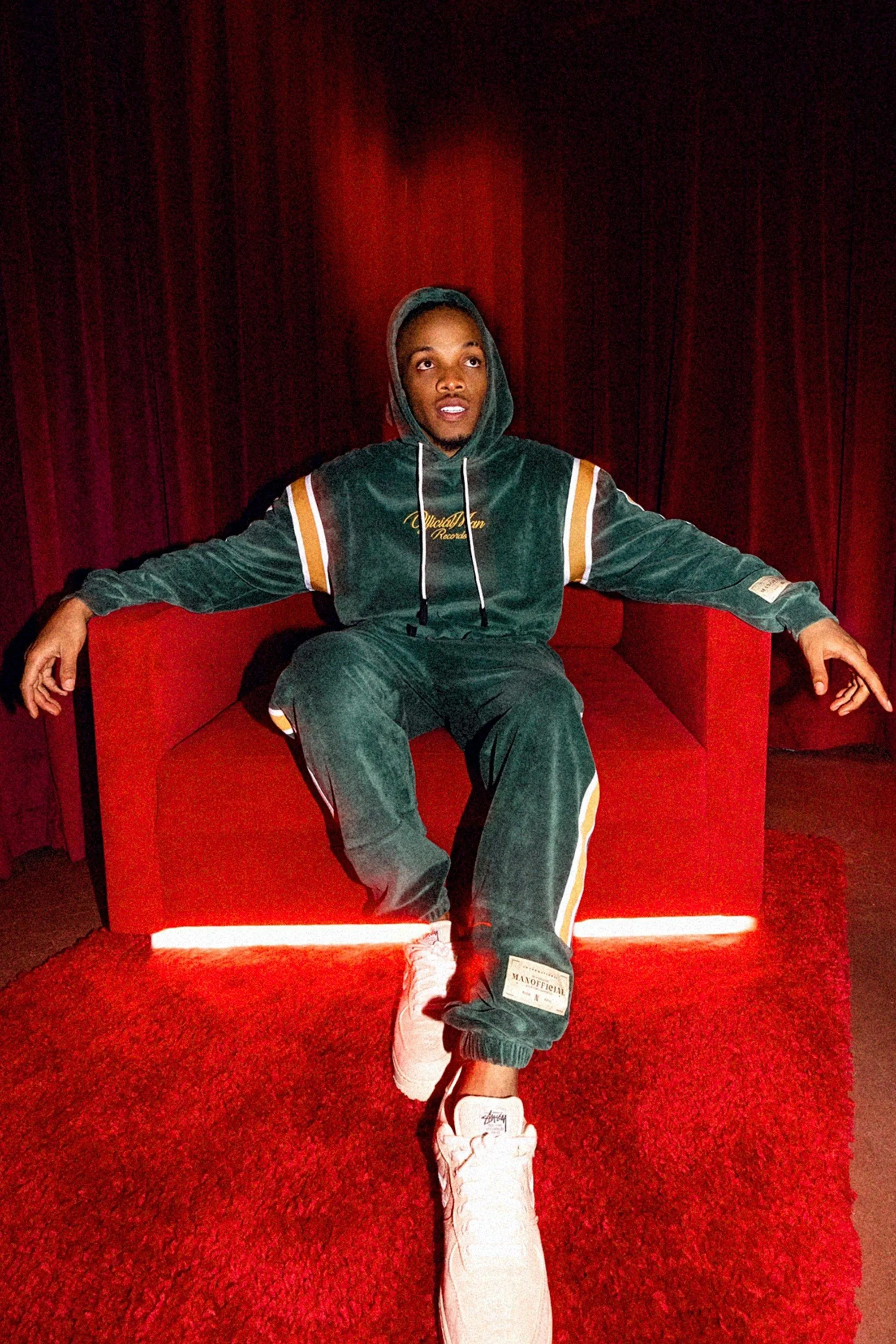 Man Official Tape Velour Oversized Tracksuit