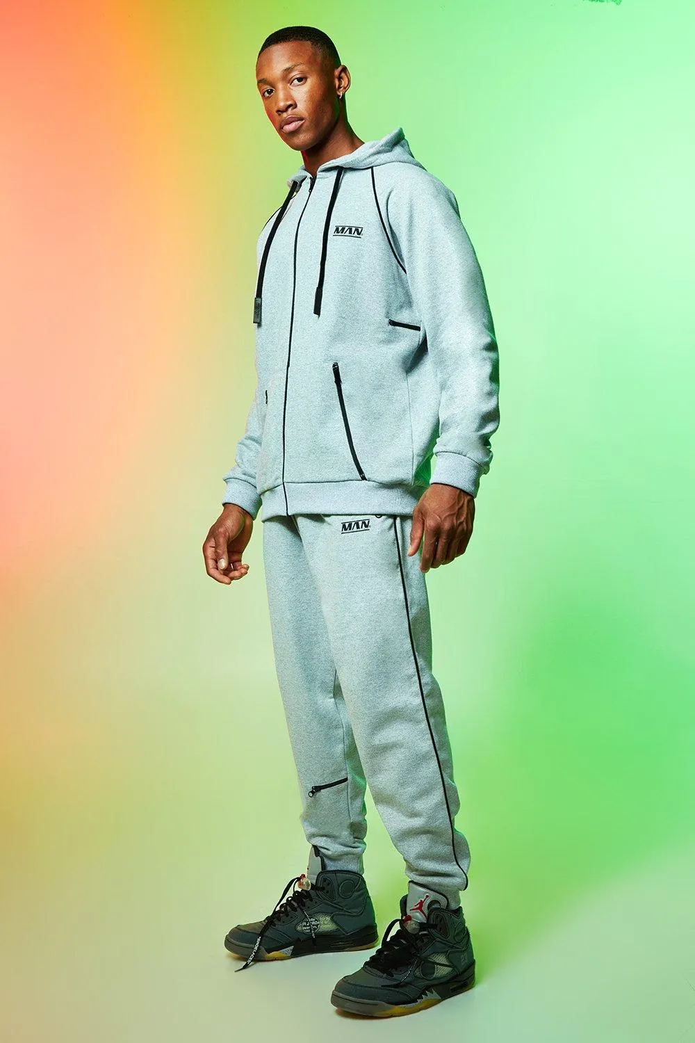 Man Zip Through Tracksuit With Piping