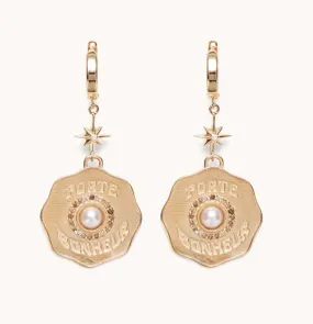 Marlo Laz Porte Bonheur Coin Earrings