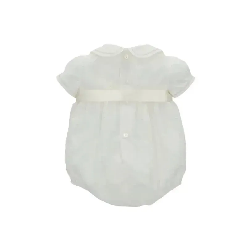 Martin Aranda - Baby Short Romper Woven Plumeti Nuage, Ivory