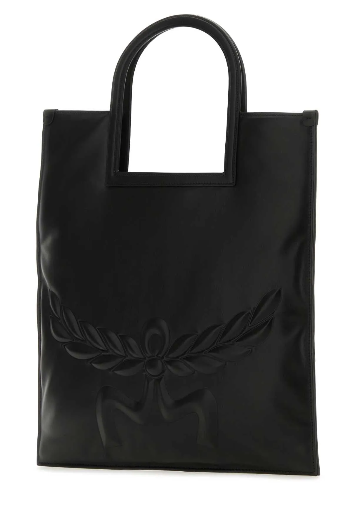 Mcm Black Nappa Leather Aren Shopping Bag