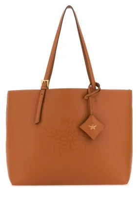 Mcm Caramel Leather Medium Himmel Shopping Bag