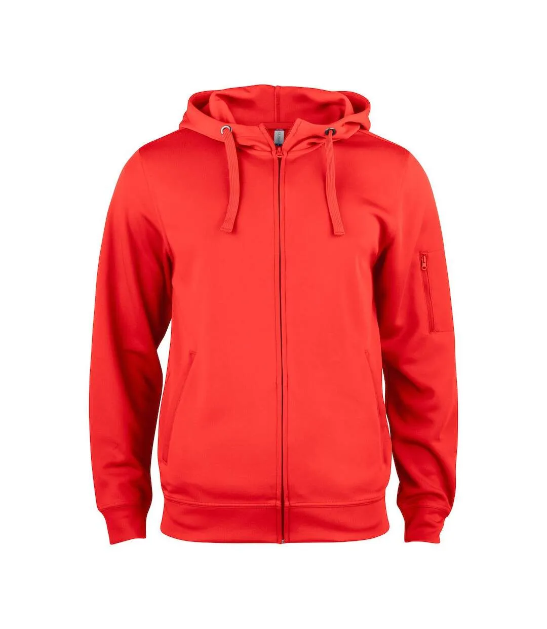 Mens basic active full zip hoodie red Clique