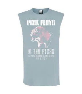 Mens in the flesh pink floyd sleeveless tank top strange blue Amplified