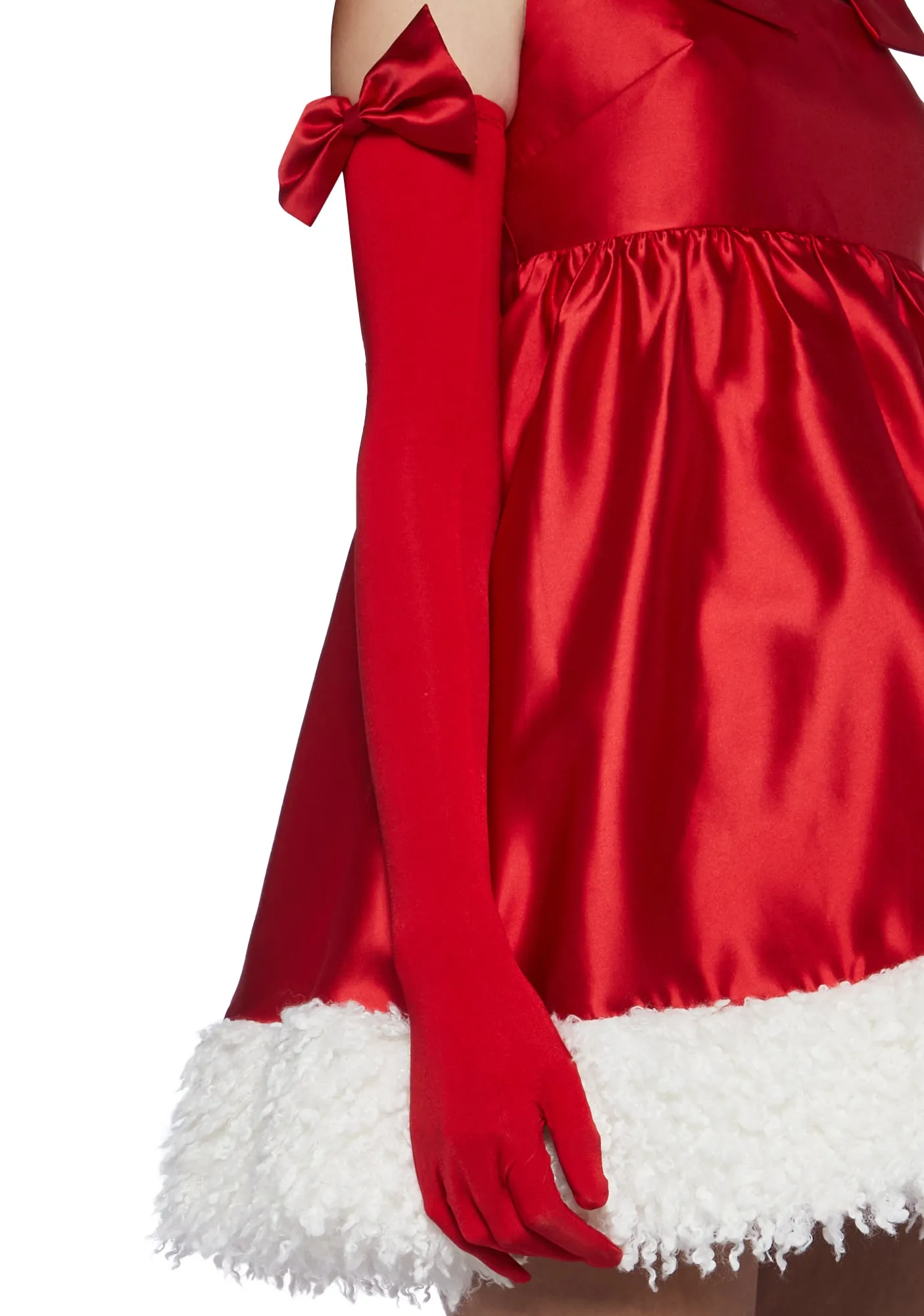 Merry Provocative Babydoll Dress And Gloves Set-