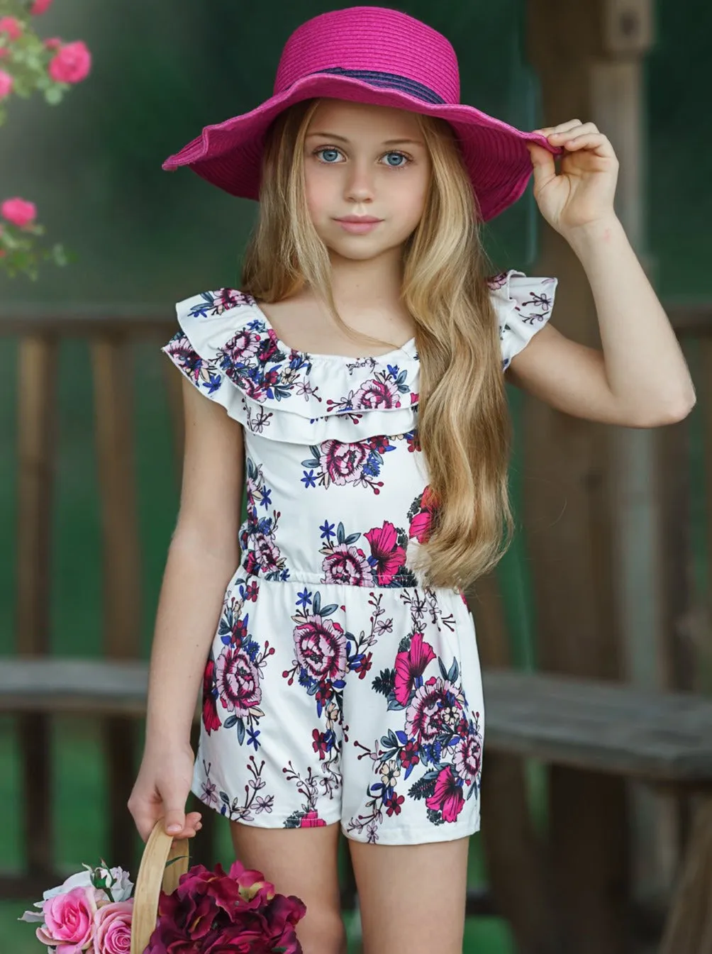 Mia Rose Ruffle Bib Romper