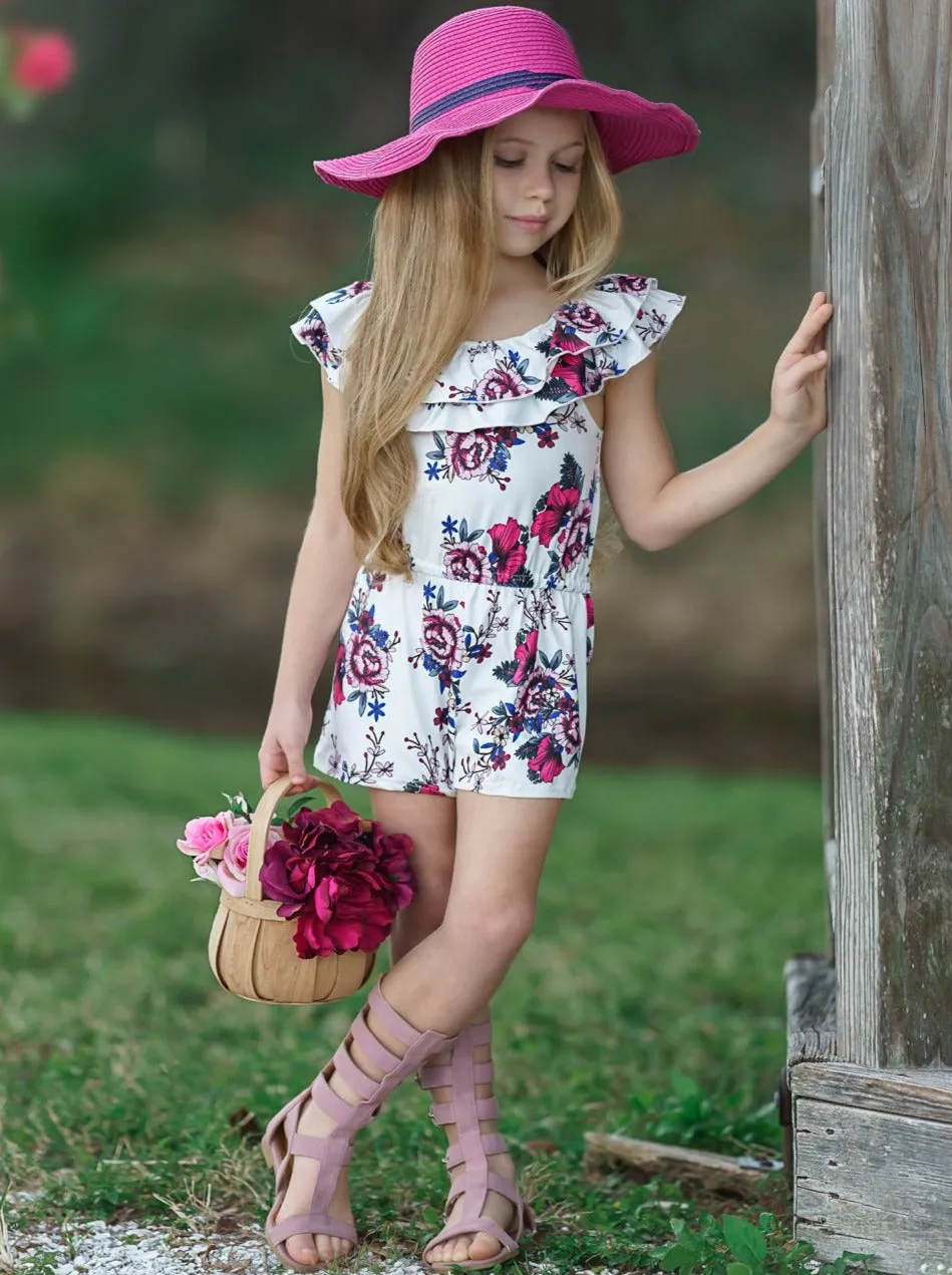 Mia Rose Ruffle Bib Romper