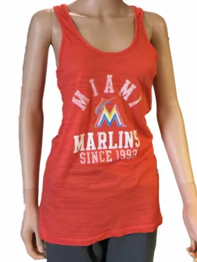 Miami Marlins SAAG Women Orange Racerback Sleeveless Tri-Blend Tank Top