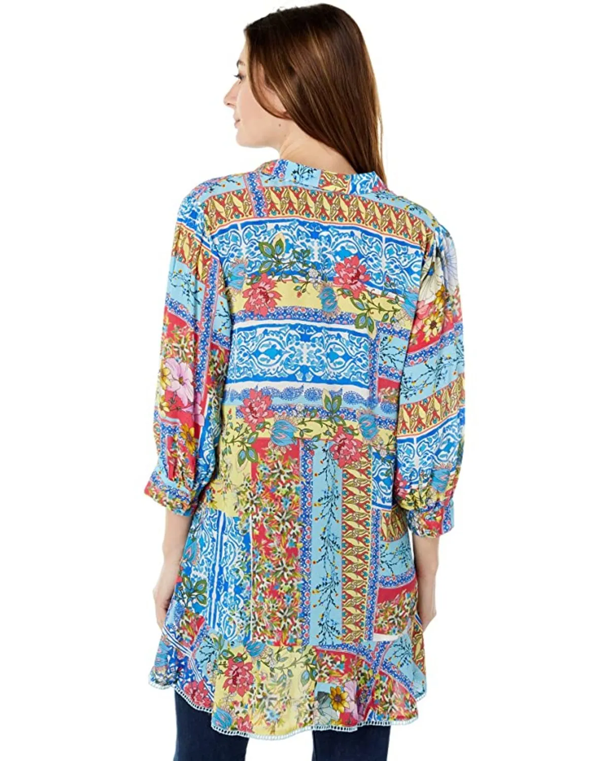 Mid Summer Sednea Ruffle Trim Tunic - Multicolor