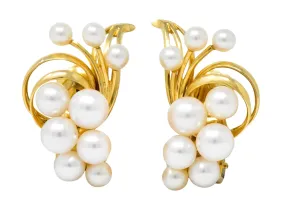 Mikimoto Cultured Pearl 18 Karat Gold Ear-Clip Earrings