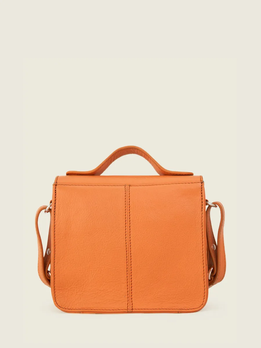 Mini Orange Leather Cross-Body Bag for Women - Mademoiselle George XS Pastel Apricot | PAUL MARIUS