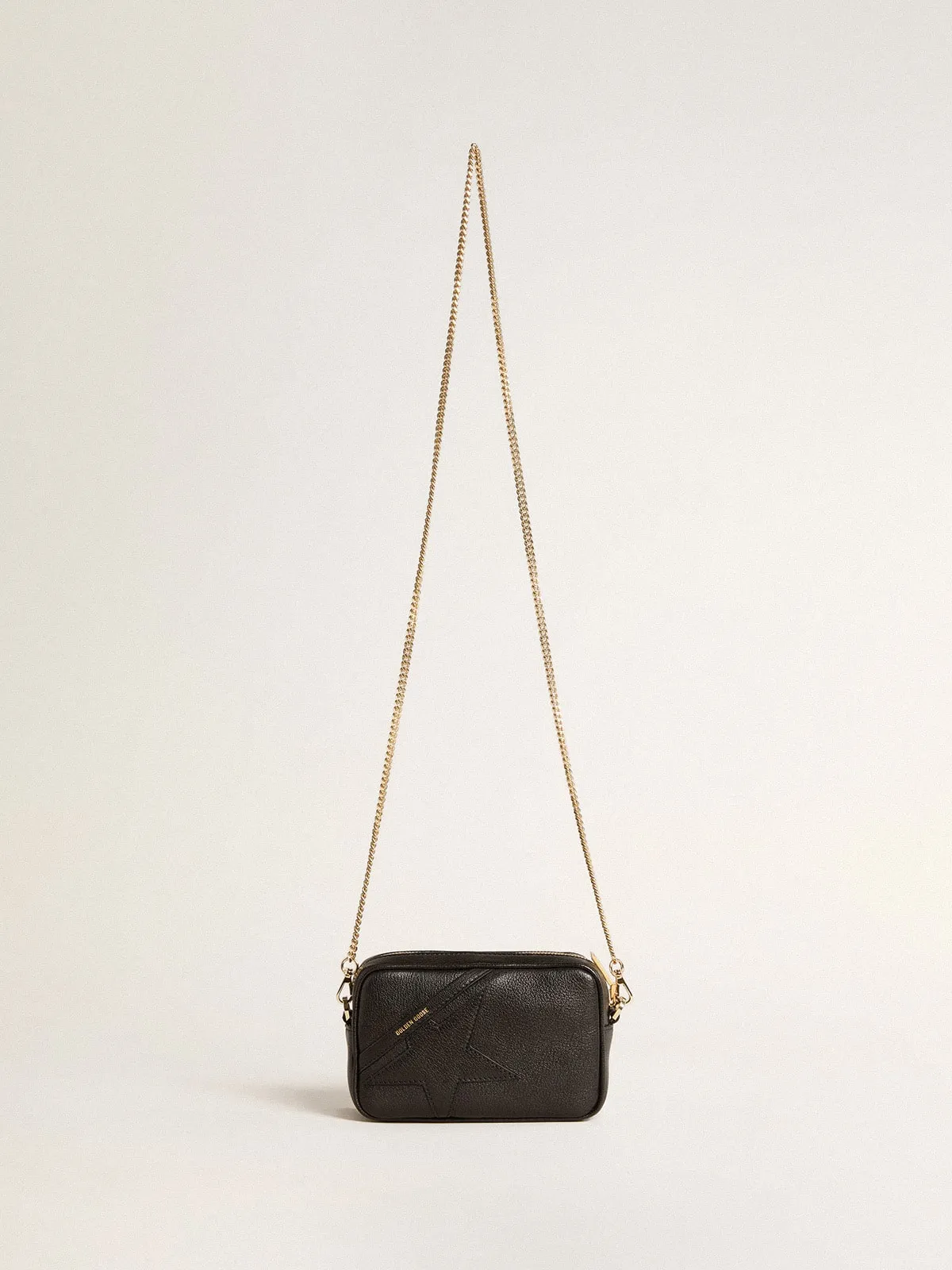 Mini Star Bag in black leather with tone-on-tone star